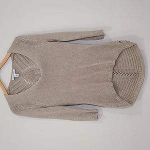 Cotton By Autumn Cashmere Scoop Neck 3/4 Sleeve Knit Sweater